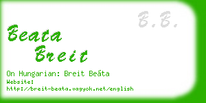 beata breit business card